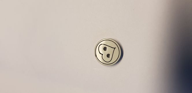 Hovedbilde Knapp Hjerte 13mm Hvit