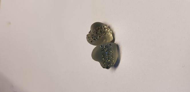 Hovedbilde Øyeknapp Hjerte  10mm  Hvit
