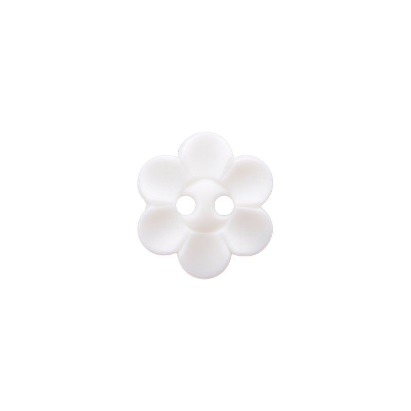 Knapp 454180  2-hulls BLOMST 12mm  12 Hvit