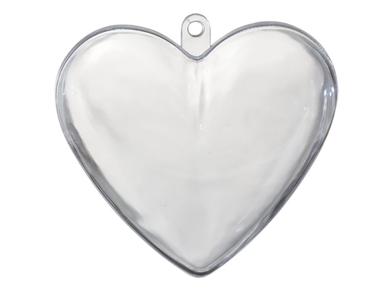 Plasthjerte transparent 5stk  80mm