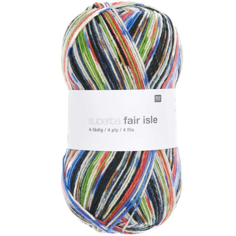 Superba Fair Isle 4 ply, Blue-Green