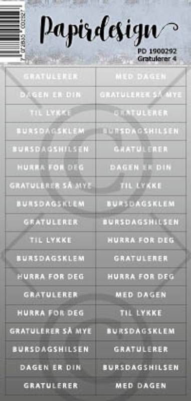 Papirdesign - 1900292 Gratulerer 4, grå