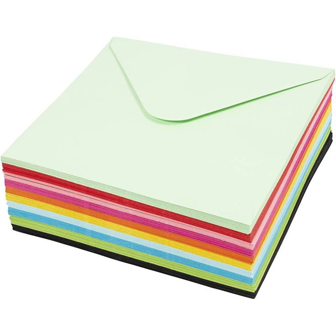 Hovedbilde Fargede konvolutter, 10x10 ...